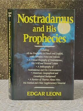 1982 Nostradamus and His Prophecies Edgar Leoni HC Dust Jacket Vintage Occult
